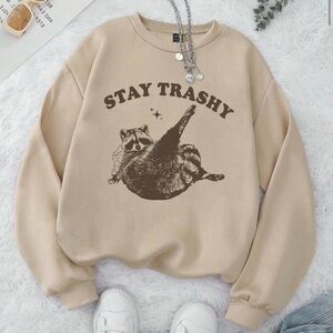 SHEIN Beige Stay Trashy Sweater